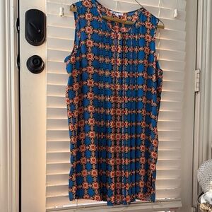 DR2 Blue Floral Sleeveless Blouse